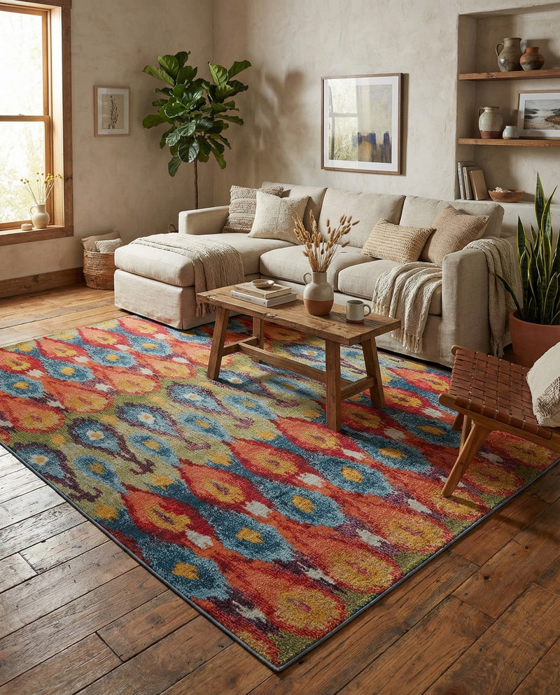 Urban Terrace Collection Area Rug -  Compass Rectangle Multi  lifestyle 19
