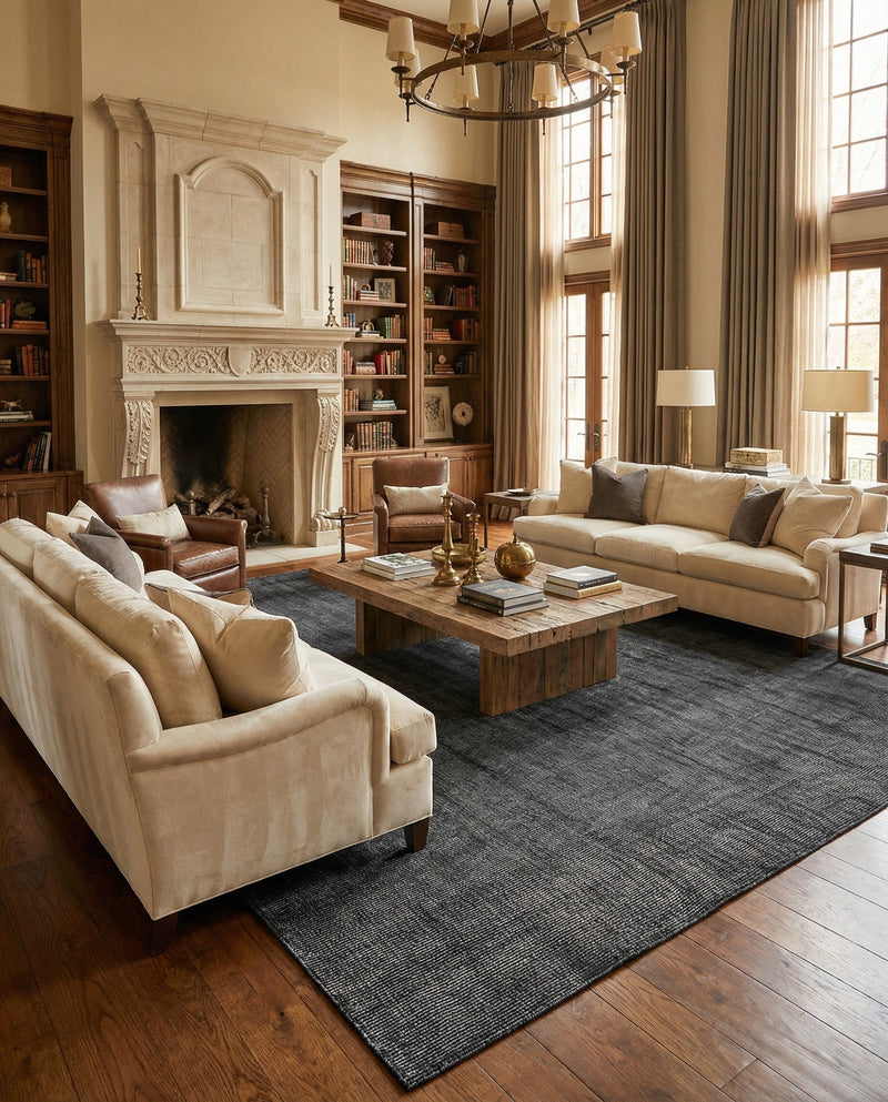 Berkshire Estate Collection Area Rug - Windsor (Blackberry) Square Blackberry  lifestyle 63