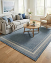 Terrace Fringe Collection Area Rug - Veranda (Blue) Rectangle Blue  lifestyle 28