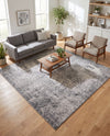 Riviera Elegance Collection Area Rug -  Grasse Square Dark Gray  lifestyle 90