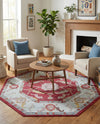 Arcadia Rugs Collection Area Rug - Eden (Red) Octagon Red  lifestyle 68