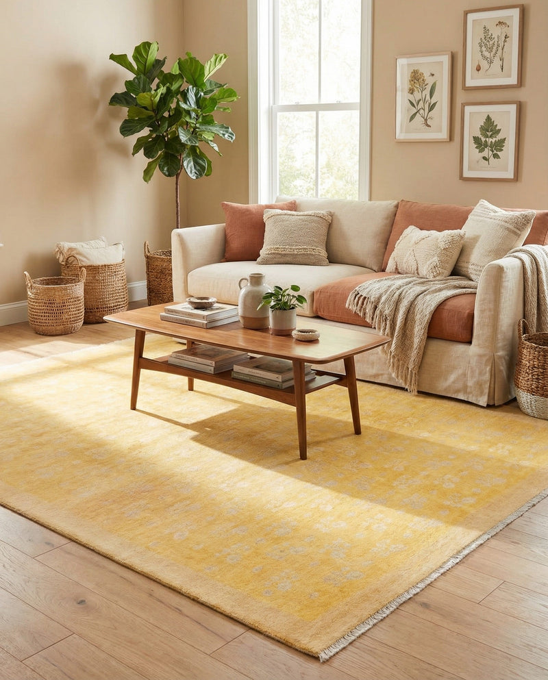 Bazaar Chic Collection Area Rug - Marrakech Square Yellow  lifestyle 51