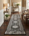 Patio Heritage Collection Area Rug -  Lafayette (Black and White) Runner Black and White  lifestyle 63
