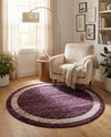 Studio Haven Collection Area Rug -  Alcove (Violet) Round Violet  lifestyle 44