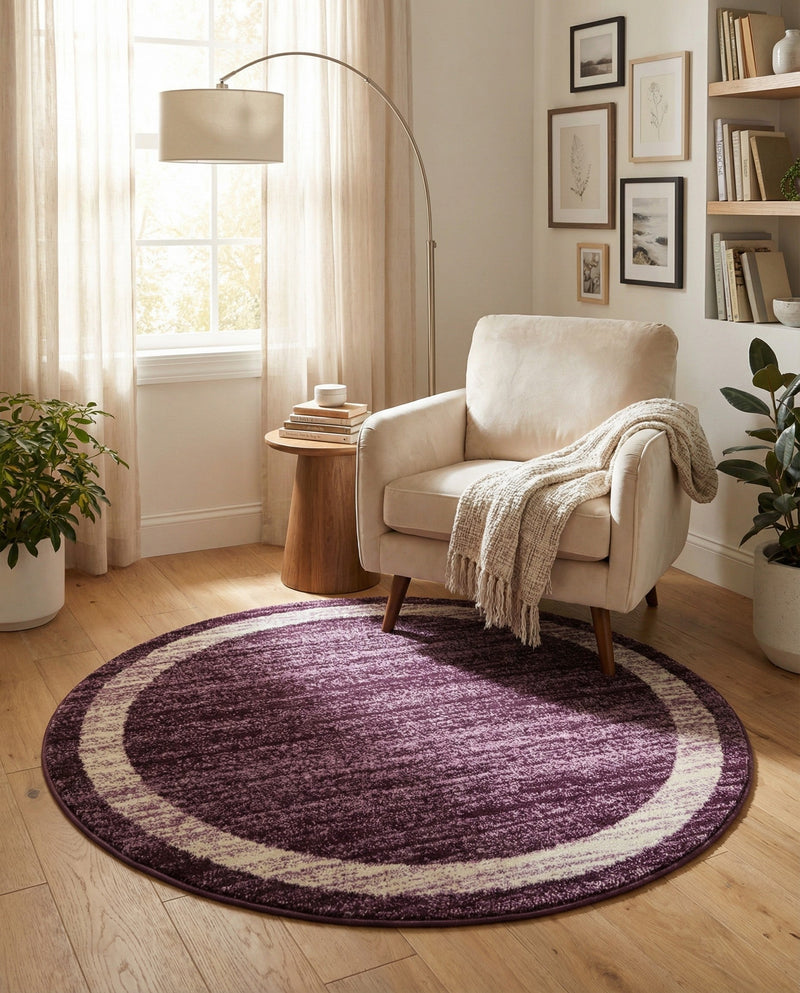 Studio Haven Collection Area Rug -  Alcove (Violet) Round Violet  lifestyle 44
