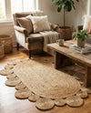 Woven Seaside Jute Collection Area Rug - Sienna Oval Natural  lifestyle 41
