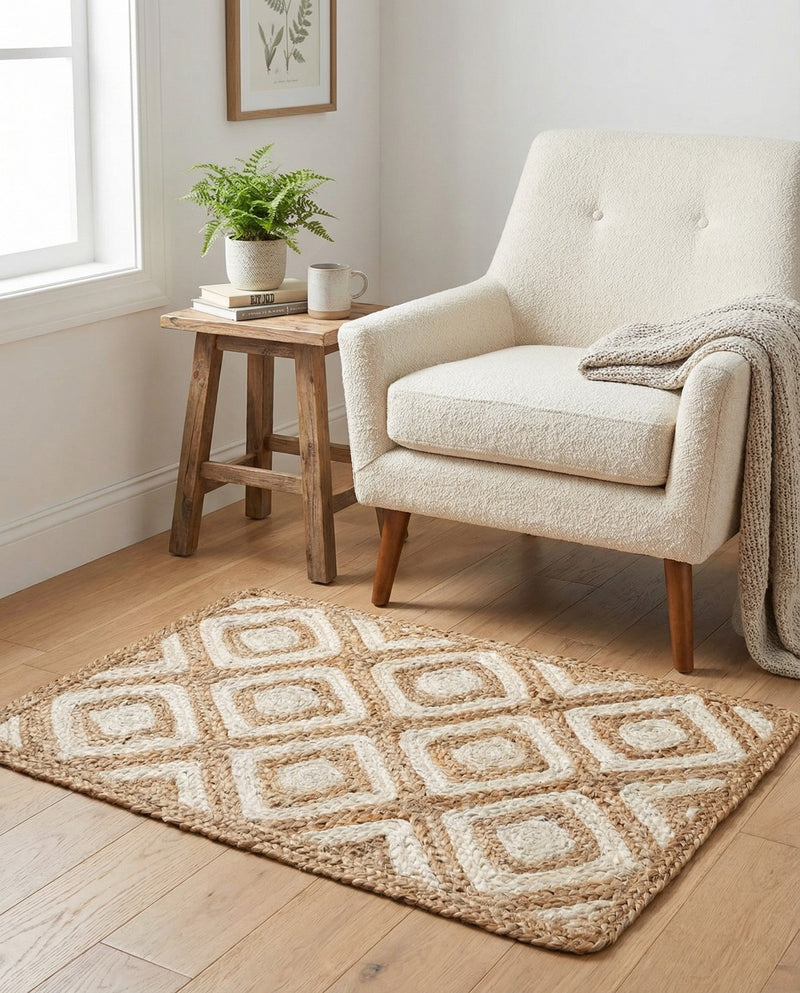 Woven Seaside Jute Collection Area Rug - Marina Rectangle Natural  lifestyle 26