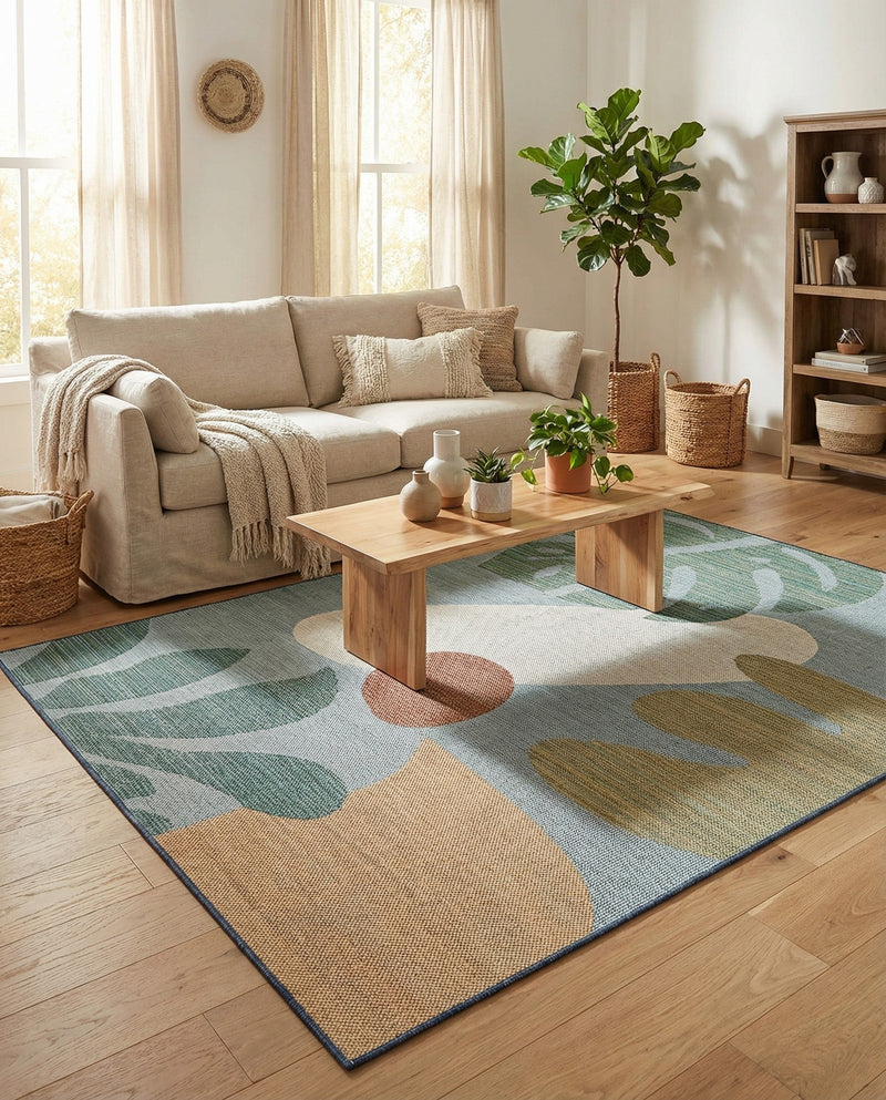 Coastal Terrace Collection Area Rug -  Boardwalk Rectangle Blue  lifestyle 11