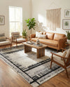 Marrakech Mosaic Collection Area Rug -  Sahara Rectangle Black and White  lifestyle 21