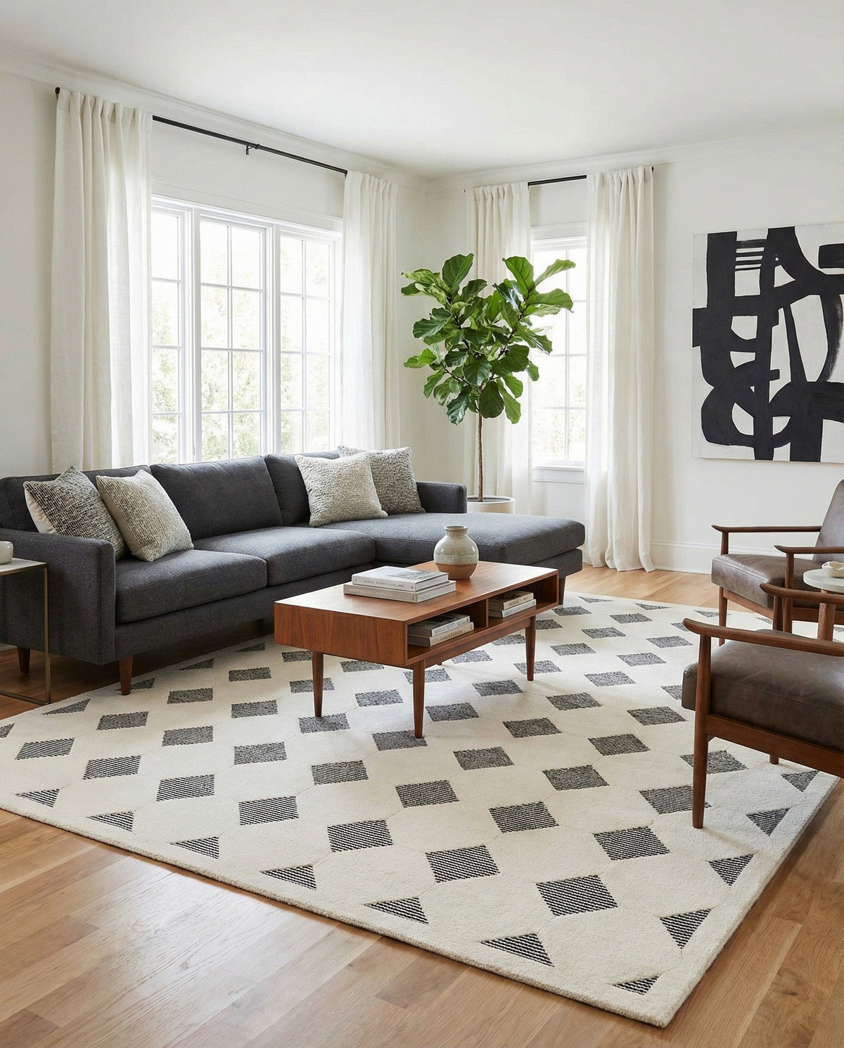 Monochrome Collection Area Rug -  Quartz Rectangle Black and White  lifestyle 11