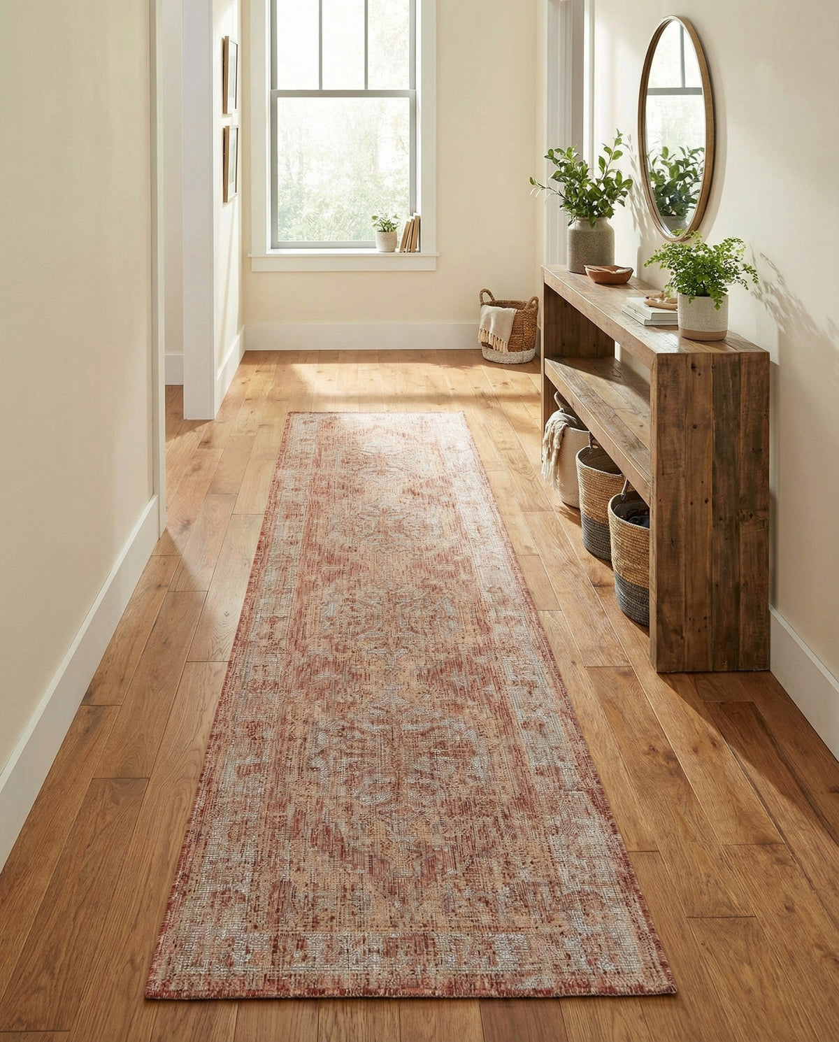 Patio Heritage Collection Area Rug -  Augusta (Rust Red) Runner Rust Red  lifestyle 57