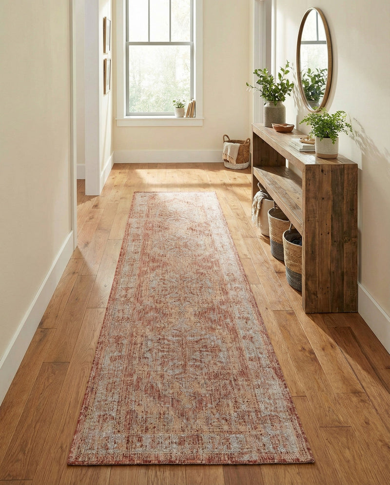 Patio Heritage Collection Area Rug -  Augusta (Rust Red) Runner Rust Red  lifestyle 57