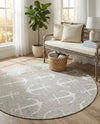 Seaside Haven Rugs Collection Area Rug - Sapphire (Gray) Round Gray  lifestyle 70