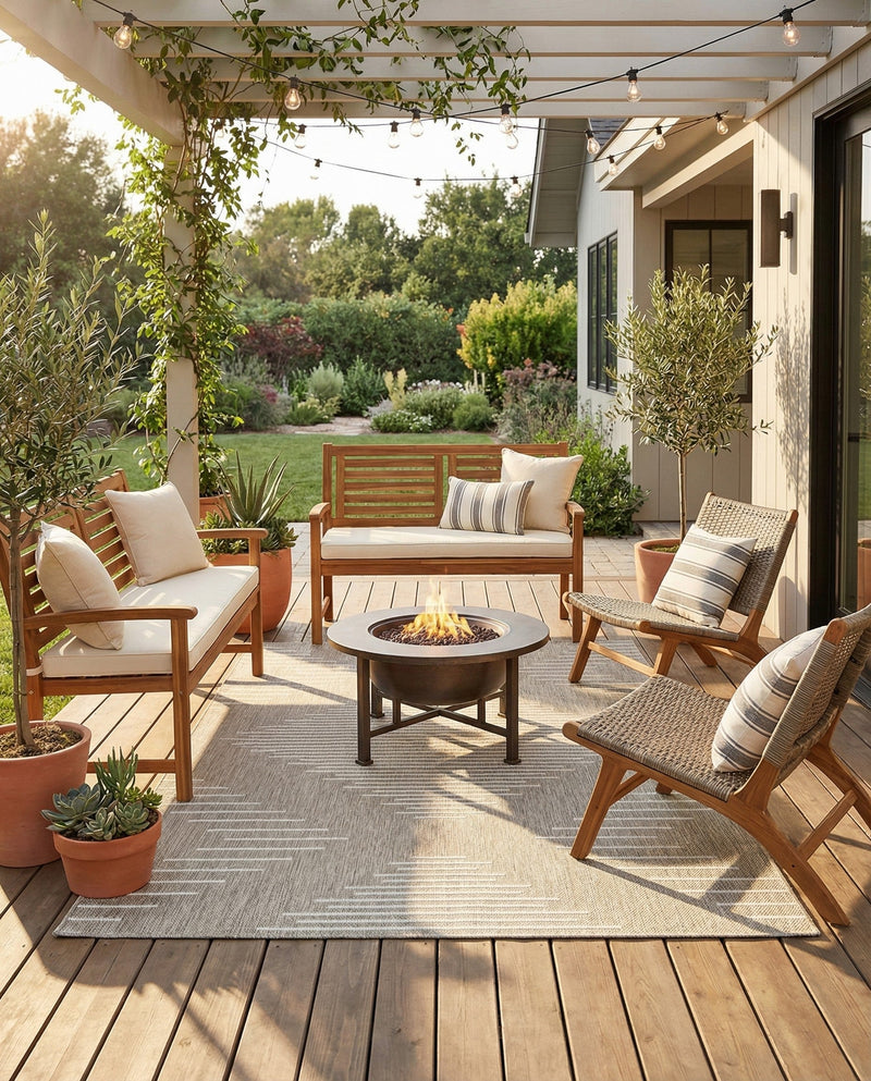 Urban Terrace Collection Area Rug -  Chelsea (Gray) Rectangle Gray  lifestyle 7