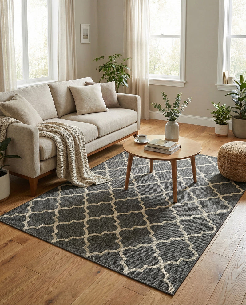 Savannah Pergola Collection Area Rug - Arbor (Black) Rectangle Black  lifestyle 5
