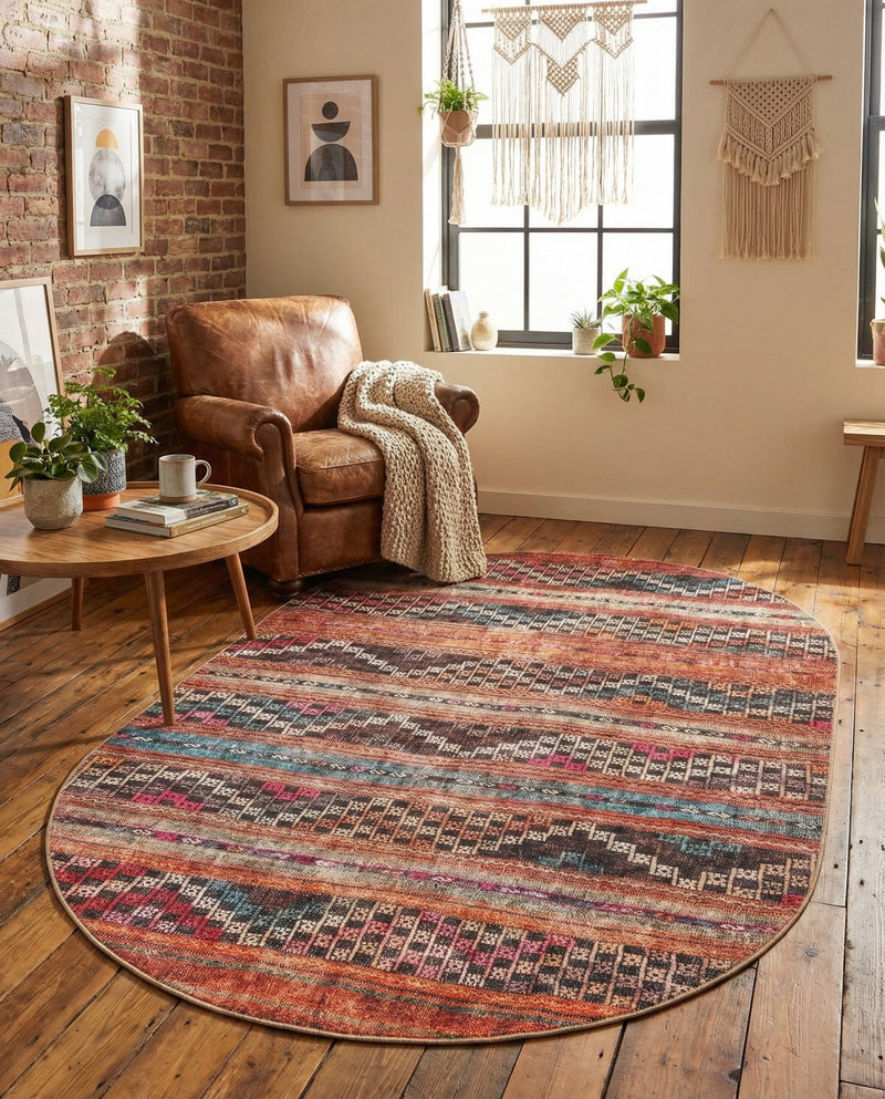 Heritage Elegance Collection Area Rug -  Monticello Oval Multi  lifestyle 44