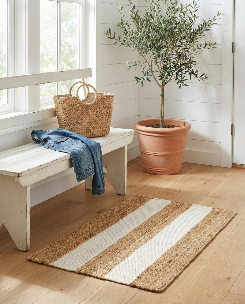 Martha's Vineyard Blueprints Collection Area Rug - Edgartown Rectangle Tan Sand  lifestyle 27