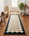 Caspian Wool Collection Area Rug - Baku Runner Gray and Black  lifestyle 38