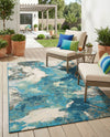 Urban Terrace Collection Area Rug -  Gazebo Rectangle Blue and Ivory  lifestyle 2