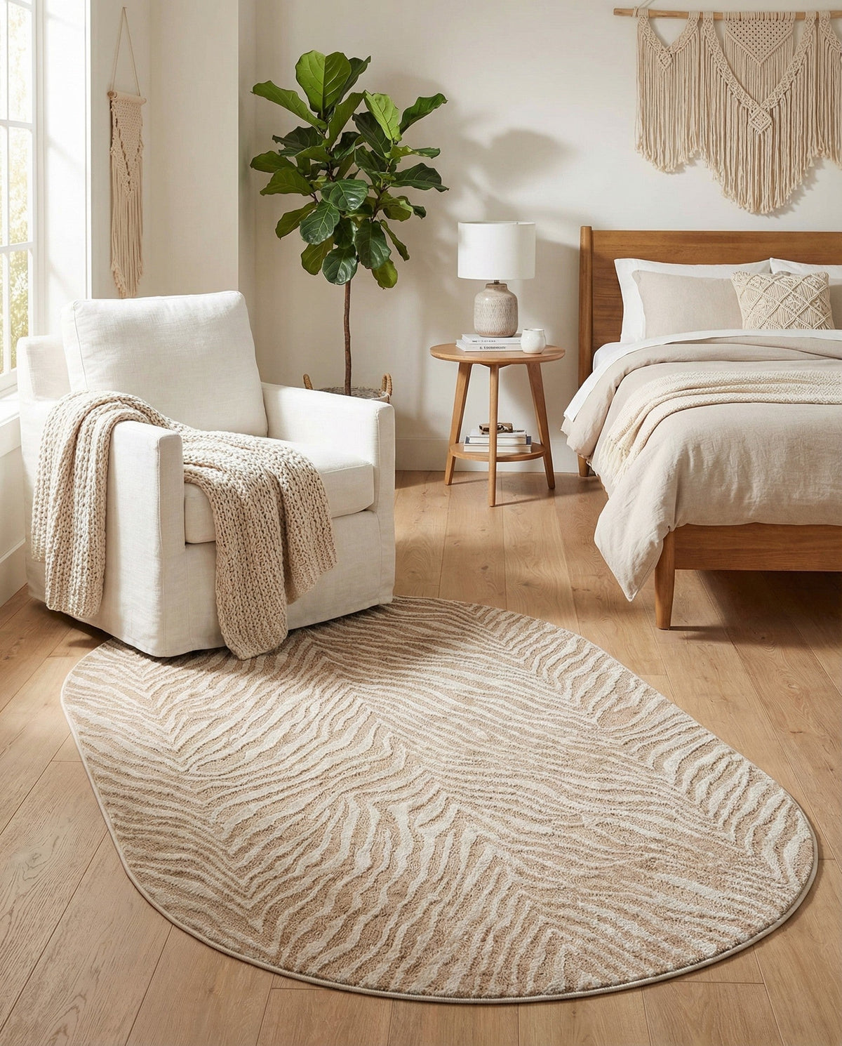 Bloomsbury Elegance Collection Area Rug -  Chelsea Oval Ivory Beige  lifestyle 148