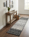 Mediterranean Lattice Collection Area Rug -  Casablanca (Black and White) Runner Black and White  lifestyle 56