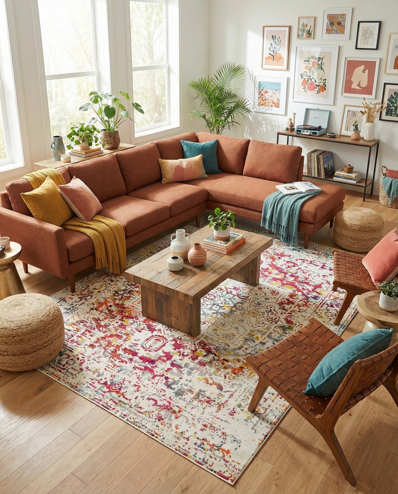 Georgetown Rugs Collection Area Rug - Dupont (Light Multi) Rectangle Light Multi  lifestyle 6
