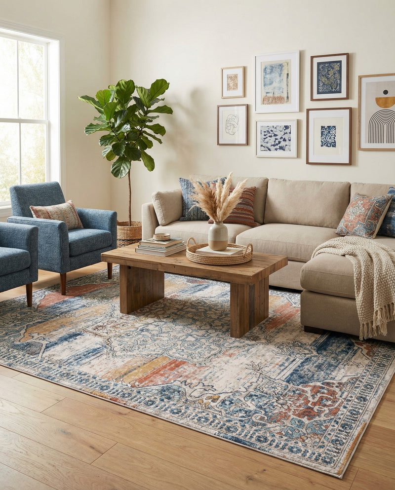Mykonos Manor Collection Area Rug -  Tinos (Multi) Rectangle Multi  lifestyle 5