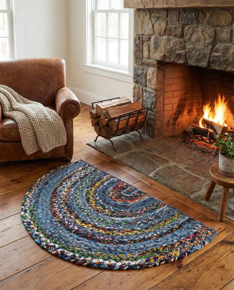 Woven Udaipur Collection Area Rug - Sahara Hearth Blue and Multi  lifestyle 64
