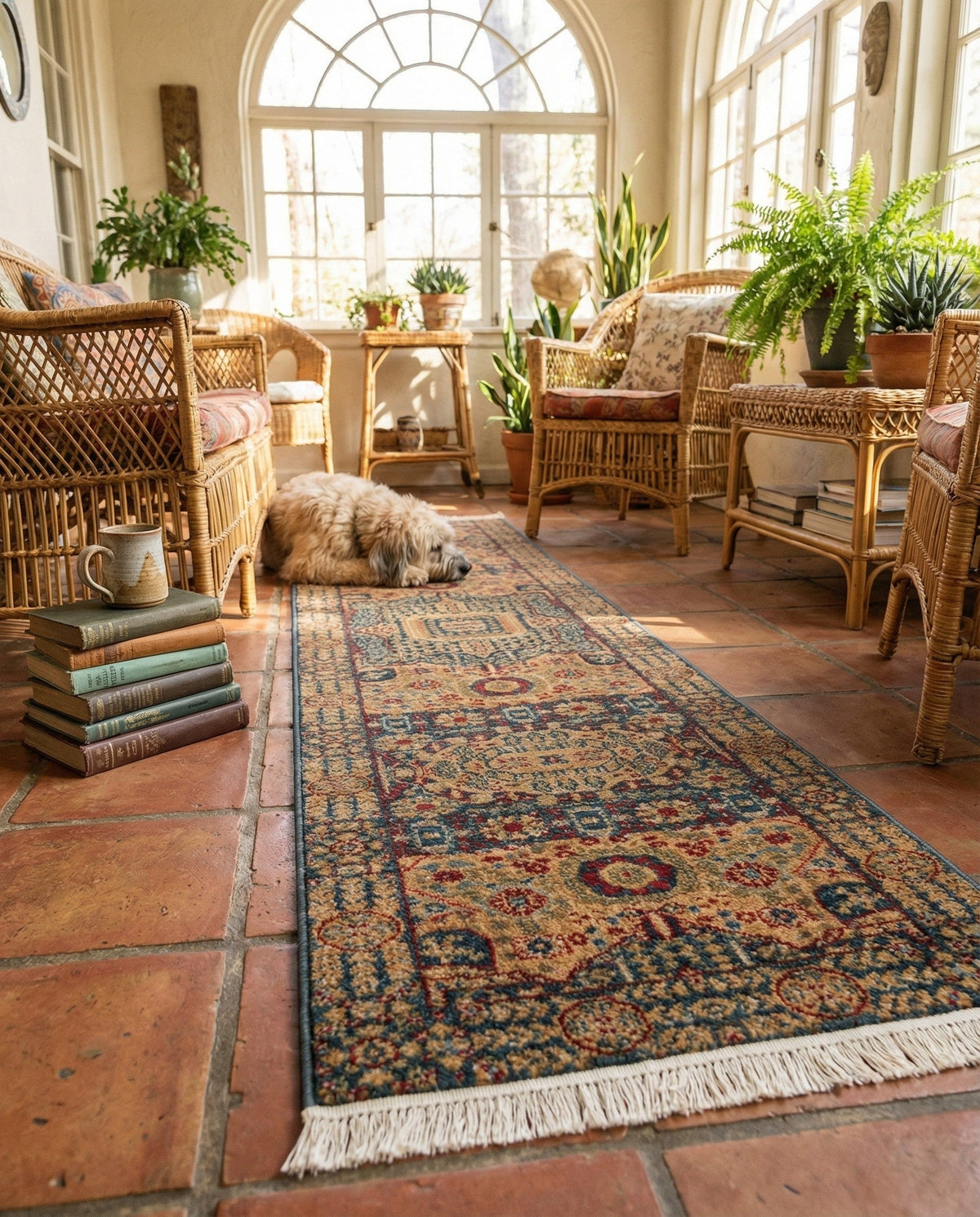 Ottoman Elegance Collection Area Rug - Sultan Runner Blue  lifestyle 161