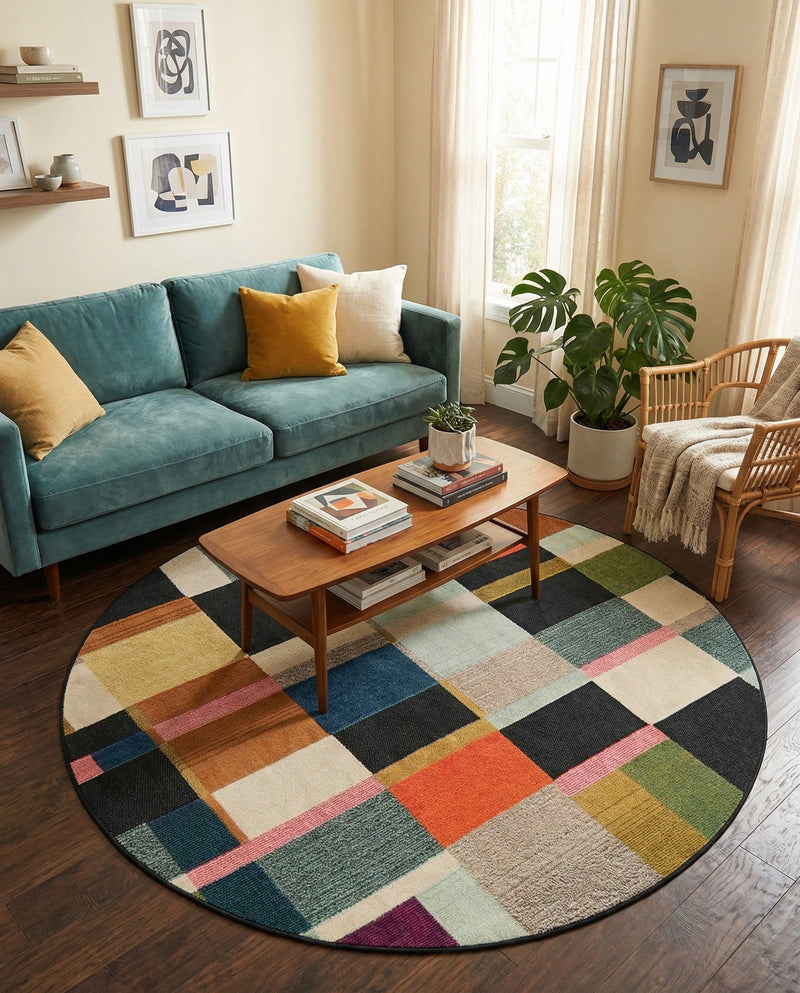 Outdoor Marrakesh Collection Area Rug -  Tangier Round Multi  lifestyle 51