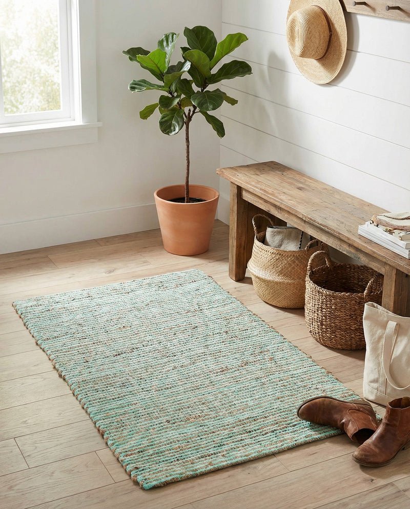 Savannah Threads Collection Area Rug -  Thar Rectangle Blue and Ivory  lifestyle 25