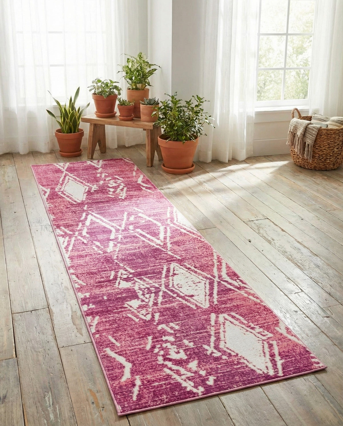Metro Heights Collection Area Rug -  Madison Runner Pink  lifestyle 145