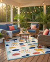 Caribbean Terrace Collection Area Rug -  StLucia Rectangle White  lifestyle 19