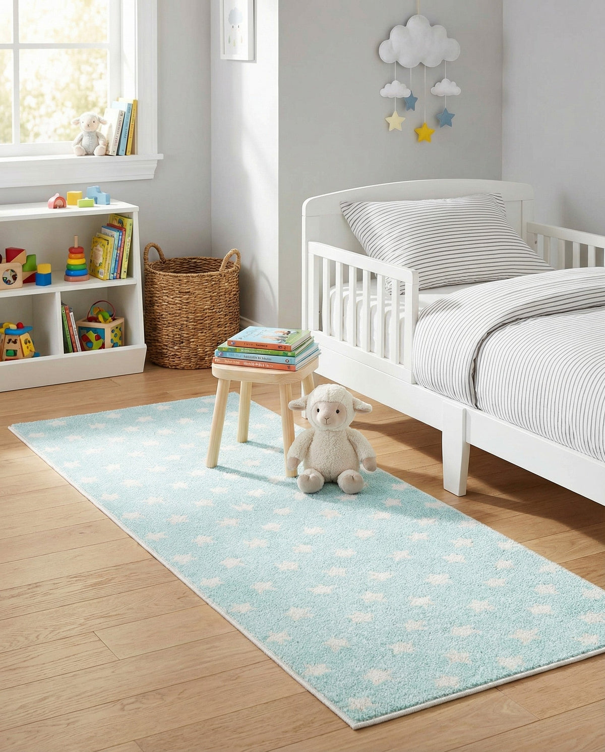 Wonder Tykes Collection Area Rug -  Mosaic Runner Clear Blue  lifestyle 157