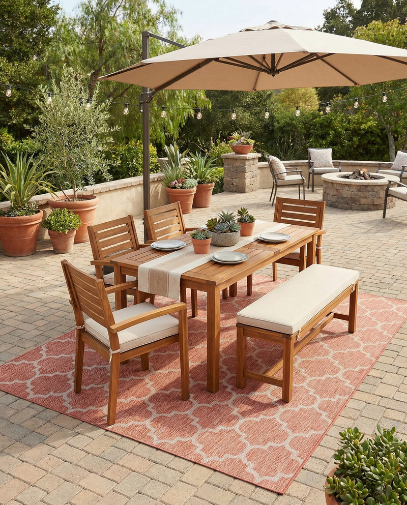 Savannah Pergola Collection Area Rug - Arbor (Rust Red) Rectangle Rust Red  lifestyle 4