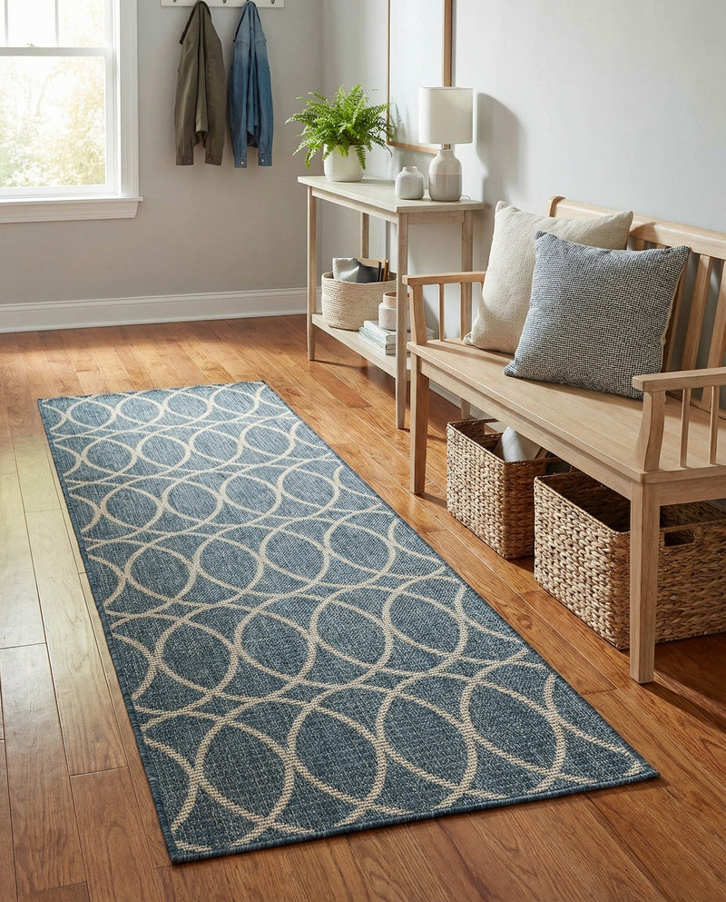 Savannah Pergola Collection Area Rug -  Pavilion (Blue) Runner Blue  lifestyle 32