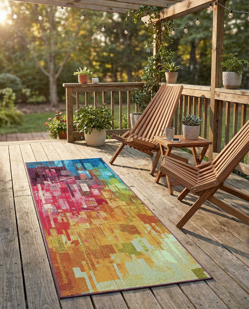Urban Terrace Collection Area Rug -  Lawn Runner Multi  lifestyle 36