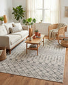 Geo Garden Lattice Collection Area Rug -  Andalusia Rectangle Ivory  lifestyle 9