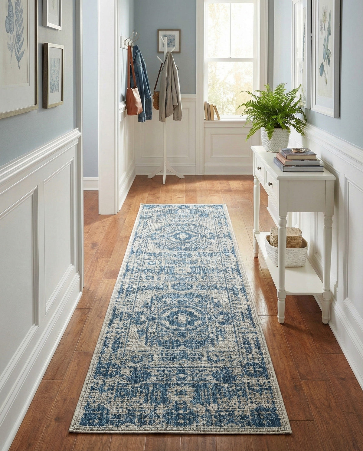 Patio Heritage Collection Area Rug - Savannah (Blue) Runner Blue  lifestyle 116