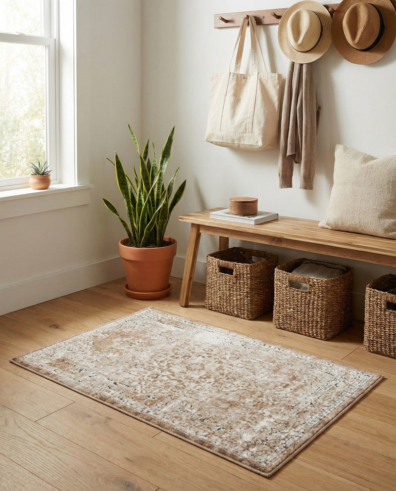Coastal Manor Collection Area Rug -  Pelican Rectangle Khaki  lifestyle 20