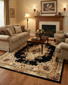 Versailles Elegance Collection Area Rug -  Vincennes Rectangle Black  lifestyle 37