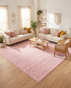 Mediterranean Lattice Collection Area Rug - Santorini (Pink) Square Pink  lifestyle 75