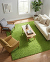 Plush Oasis Collection Area Rug - Serenity (Grass Green) Square Grass Green  lifestyle 32