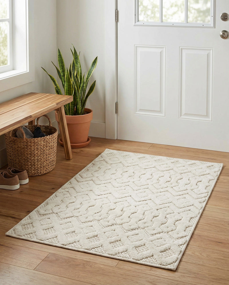 Garden Lattice Charm Collection Area Rug -  Pergola (Ivory) Rectangle Ivory  lifestyle 11