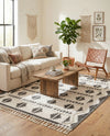 Sonoran Collection Area Rug - BellRock Rectangle Black and White  lifestyle 40