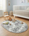 Wonder Tykes Collection Area Rug -  Enigma Oval Gray  lifestyle 60