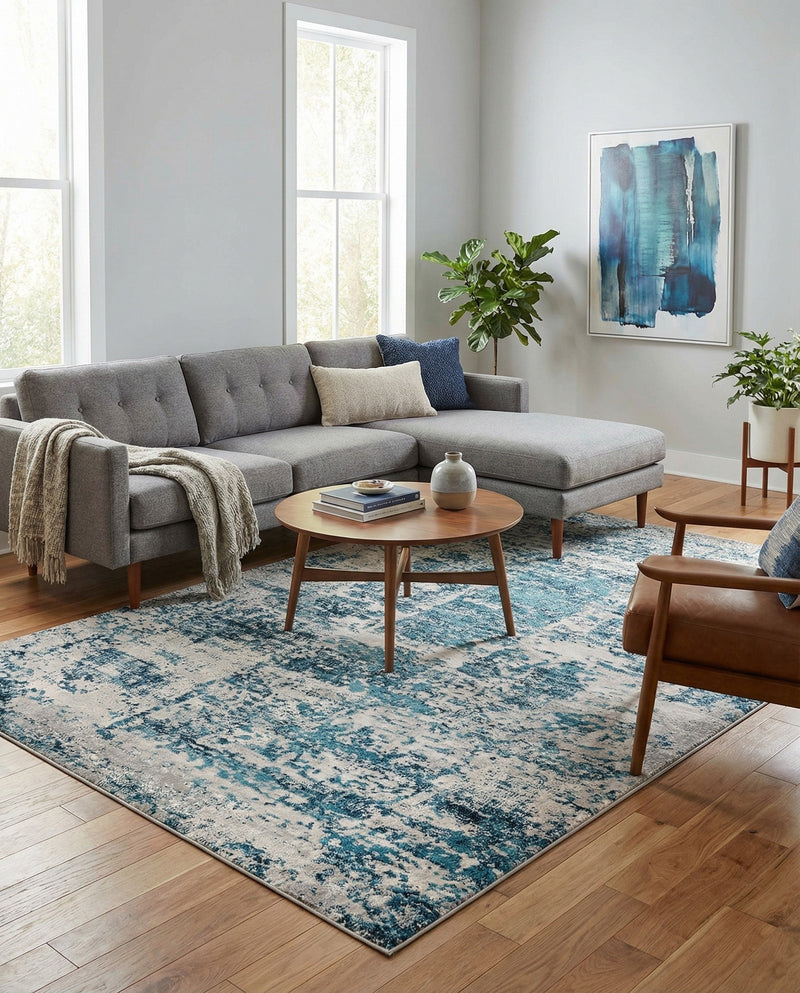 Bloomsbury Elegance Collection Area Rug -  Belgravia Rectangle Blue  lifestyle 16