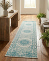 Patio Heritage Collection Area Rug -  Lafayette (Aqua) Runner Aqua  lifestyle 75