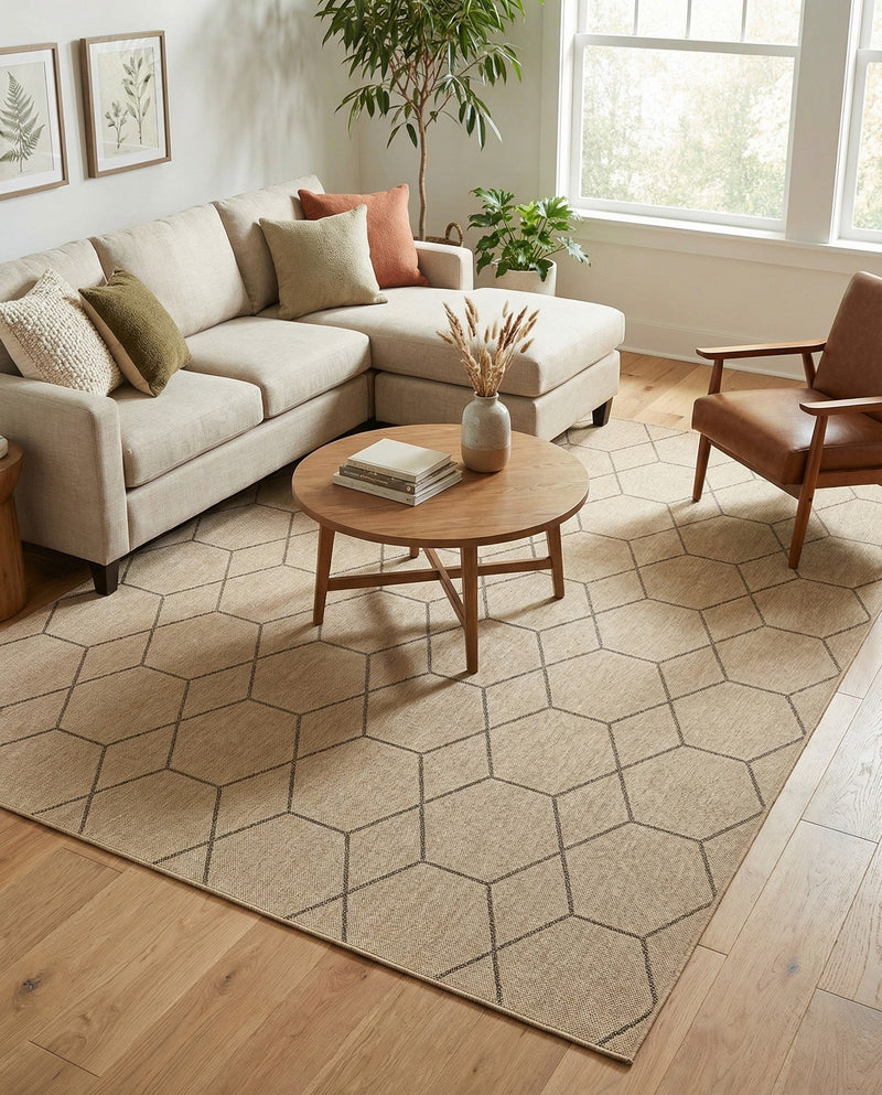 Sahara Sands Collection Area Rug -  Faiyum Rectangle Natural  lifestyle 29