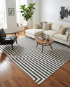 Urban Terrace Collection Area Rug -  Astoria (White and Black) Square White and Black  lifestyle 33